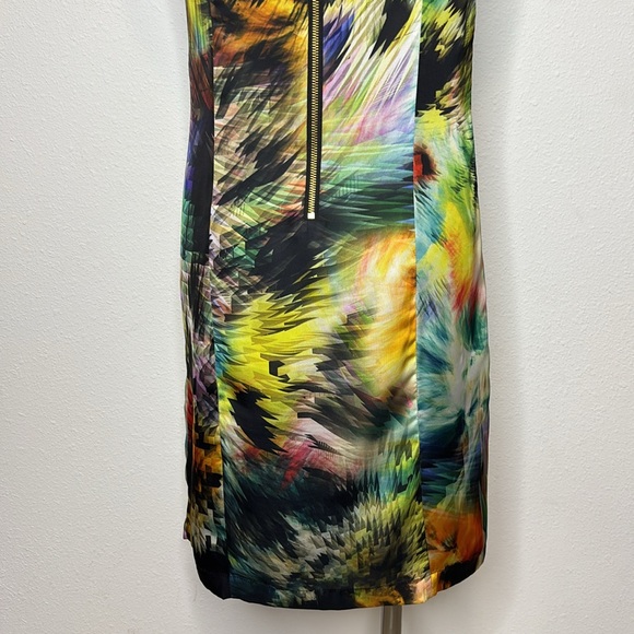 Ted Baker size 1 colorful Abstract Midi sheath Dress - Picture 10 of 12